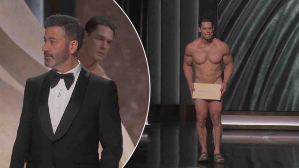 Video John Cena Appears Naked On Stage At The Oscars Wwe News