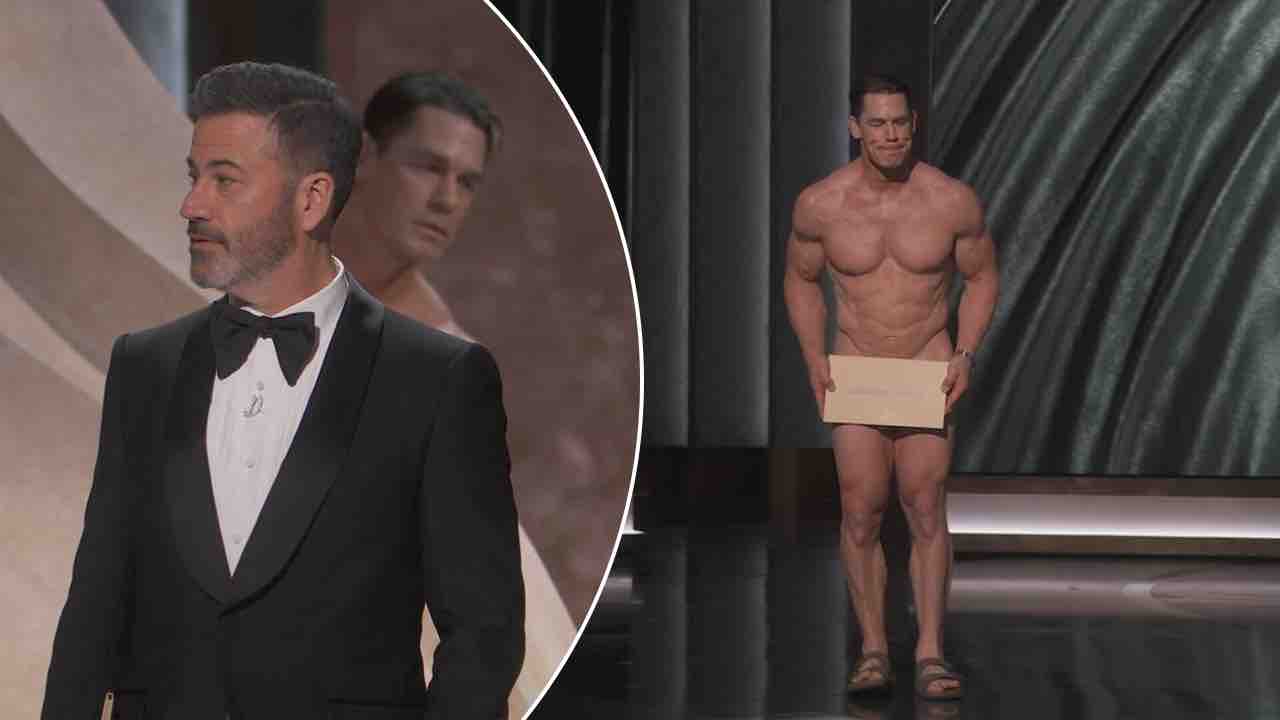 Video John Cena Appears Naked On Stage At The Oscars WWE News WWE Results AEW News