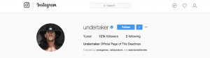 The Undertaker's official Instagram profile