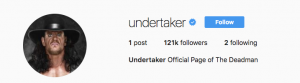 The Undertaker's official Instagram profile