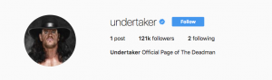 The Undertaker's official Instagram profile