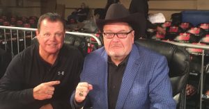 Jim Ross and Jerry Lawler at the 25th anniversary of RAW