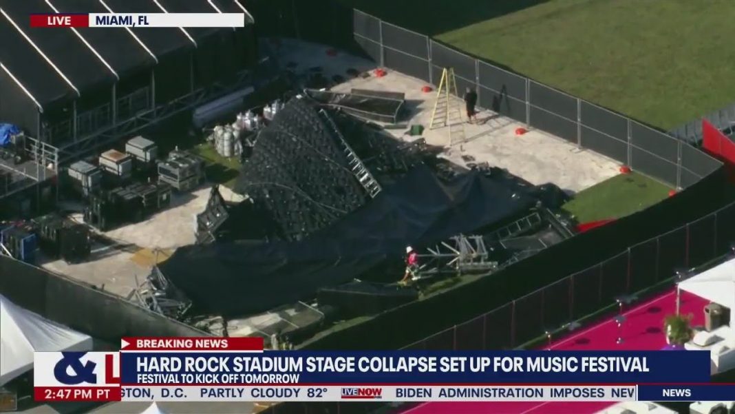 Video Wall and Stage collapse at Rolling Loud Festival ahead of WWE ...